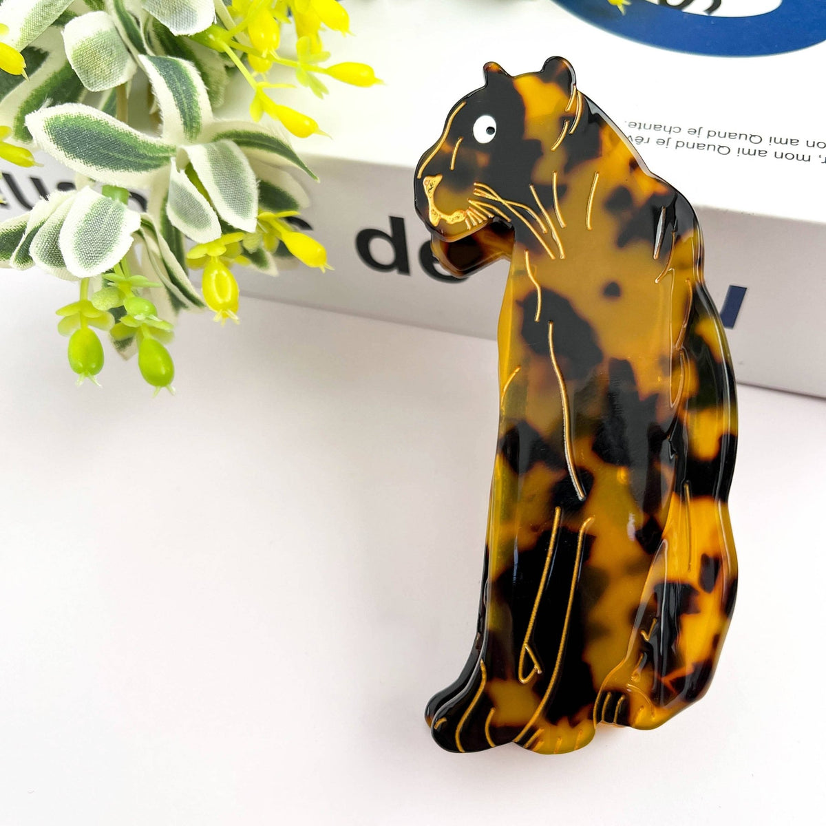 Jaguar Hair Clip,Animal Acetate Claw Clip - Abigail Fox Designs Nantucket