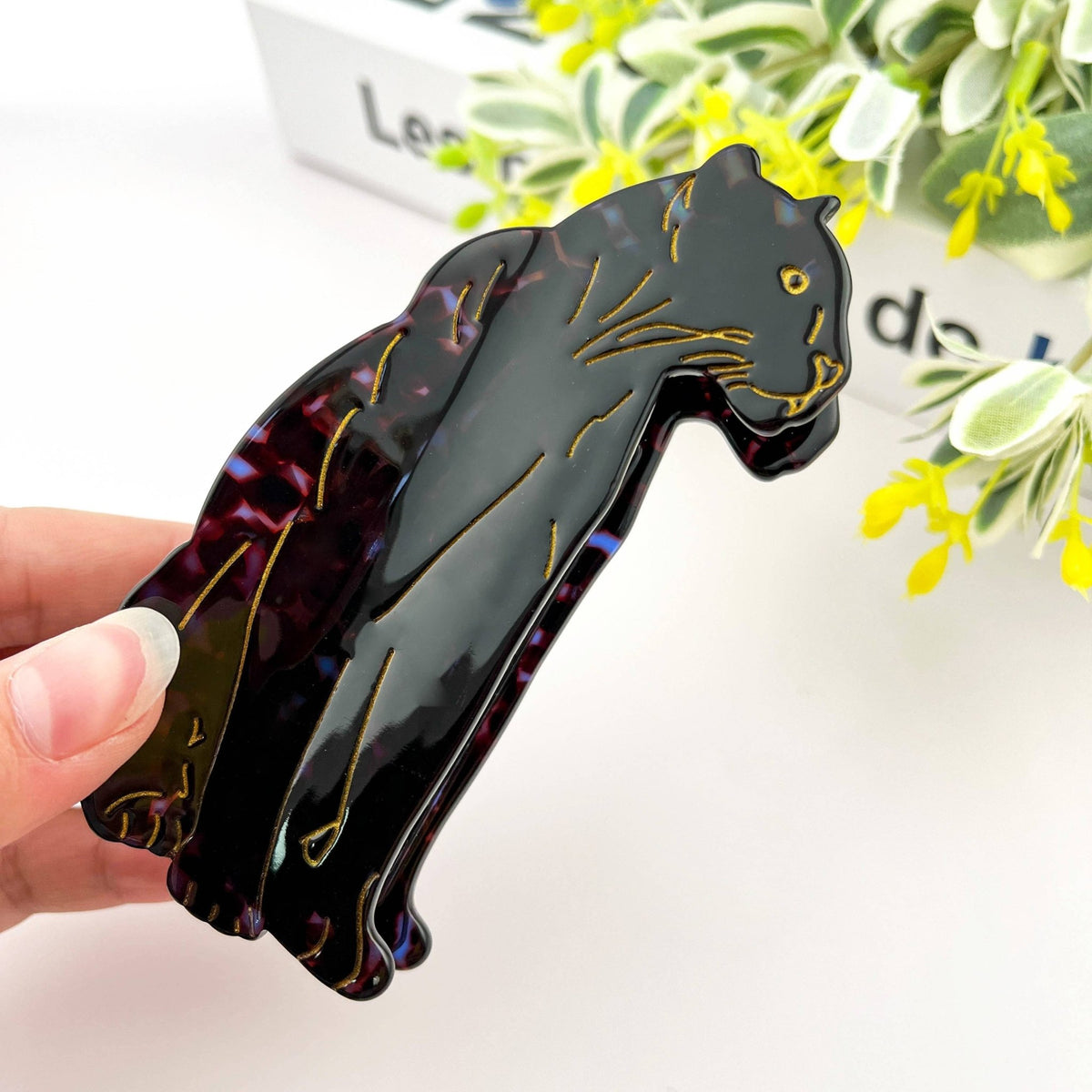 Jaguar Hair Clip,Animal Acetate Claw Clip - Abigail Fox Designs Nantucket