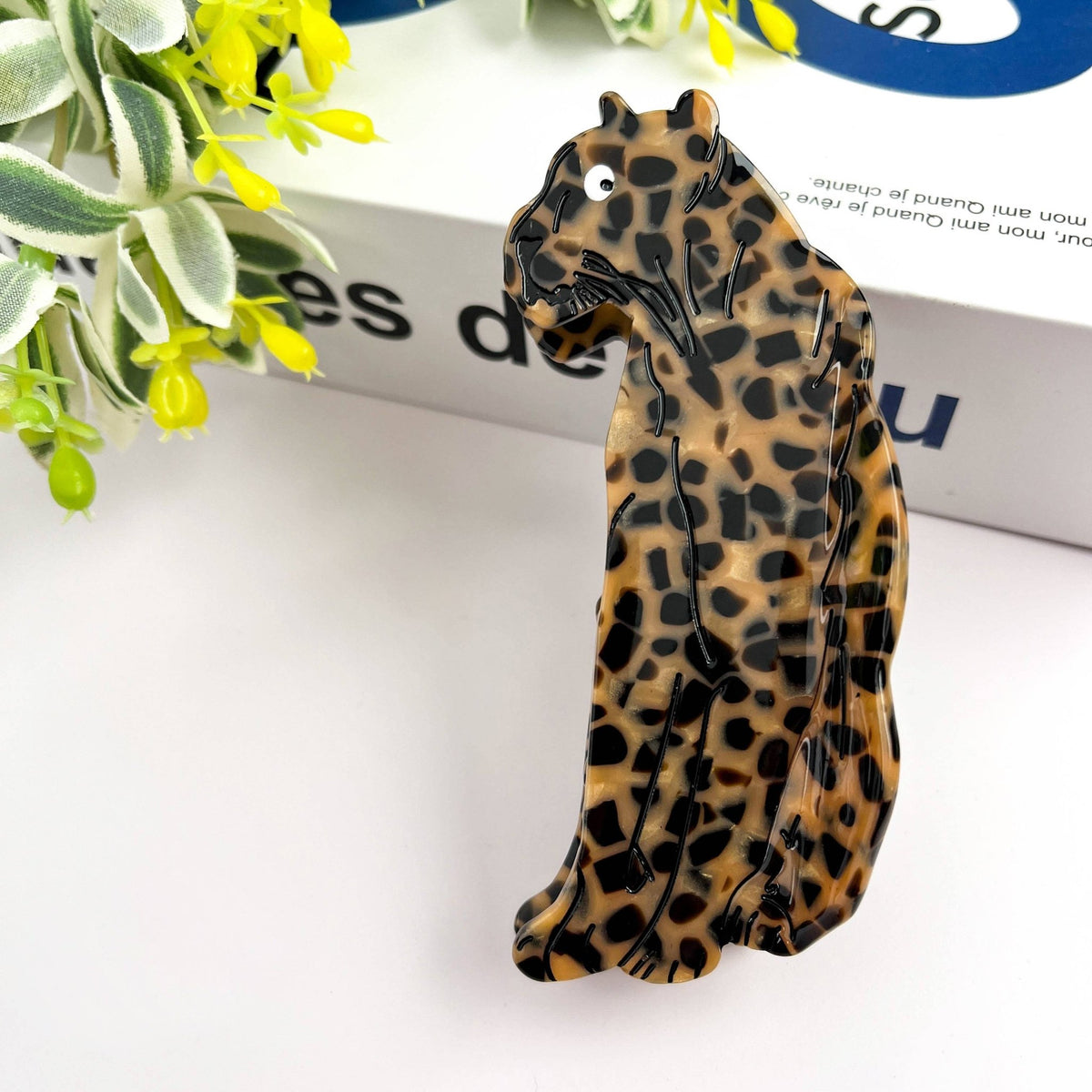 Jaguar Hair Clip,Animal Acetate Claw Clip - Abigail Fox Designs Nantucket
