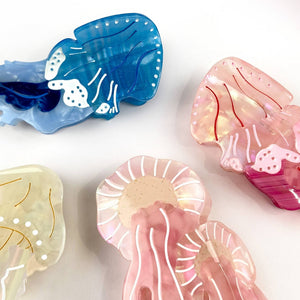 Jellyfish Claw Clip, Acetate Marine Life Series Hair Clip - Abigail Fox Designs Nantucket