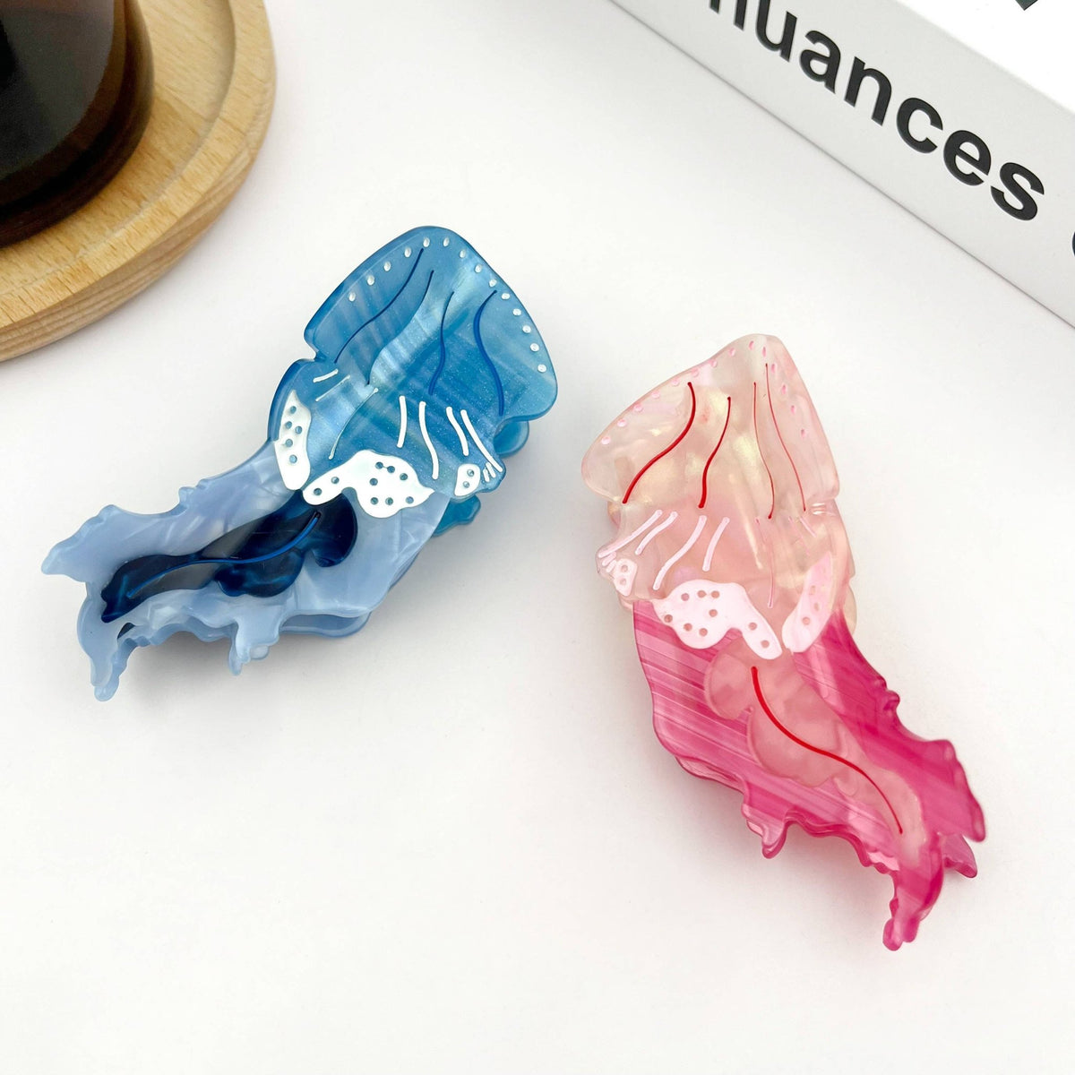 Jellyfish Claw Clip, Acetate Marine Life Series Hair Clip - Abigail Fox Designs Nantucket