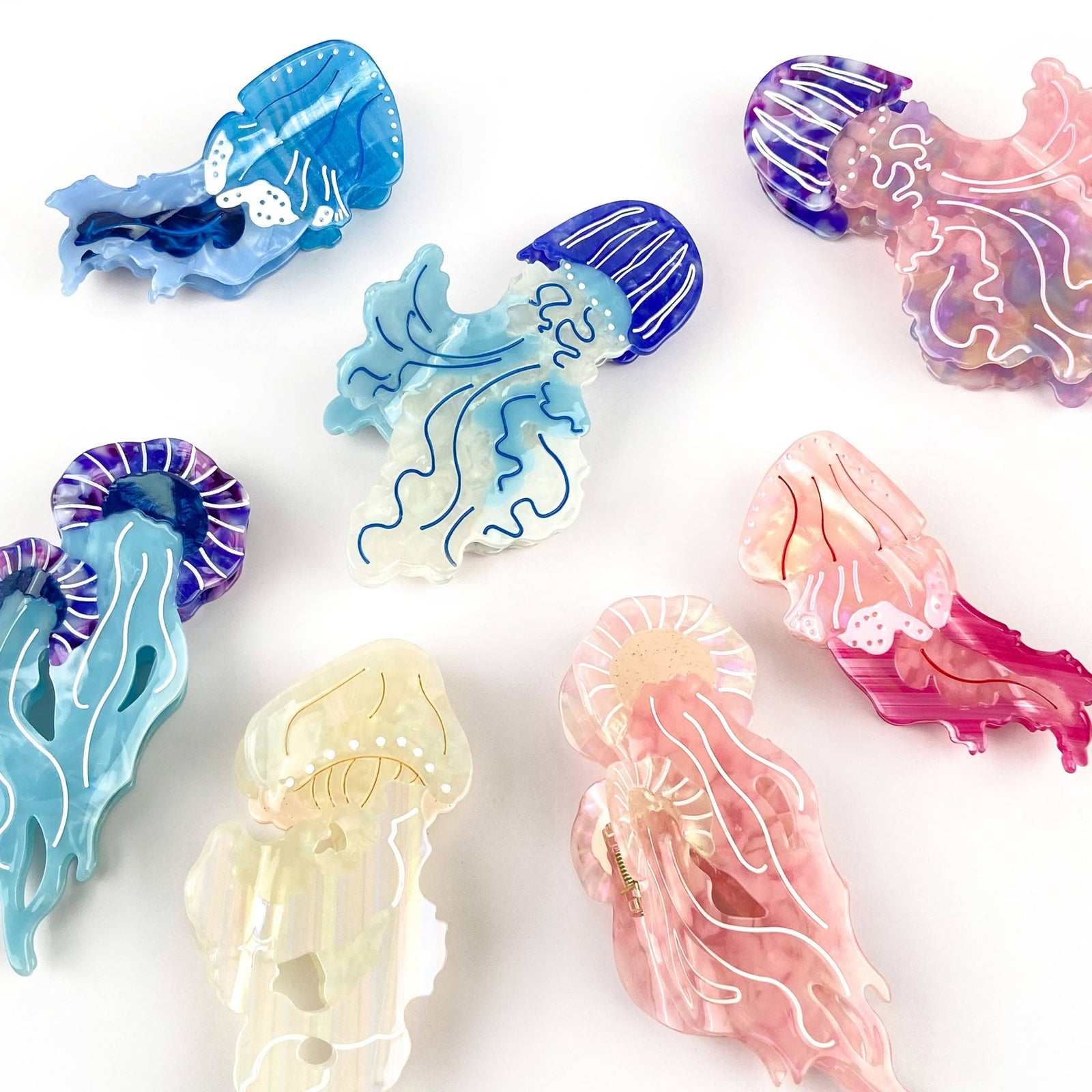 Jellyfish Claw Clip, Acetate Marine Life Series Hair Clip - Abigail Fox Designs Nantucket