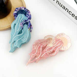 Jellyfish Claw Clip, Acetate Marine Life Series Hair Clip - Abigail Fox Designs Nantucket