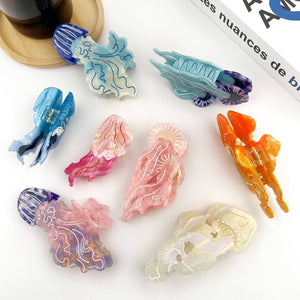 Jellyfish Claw Clip, Acetate Marine Life Series Hair Clip - Abigail Fox Designs Nantucket