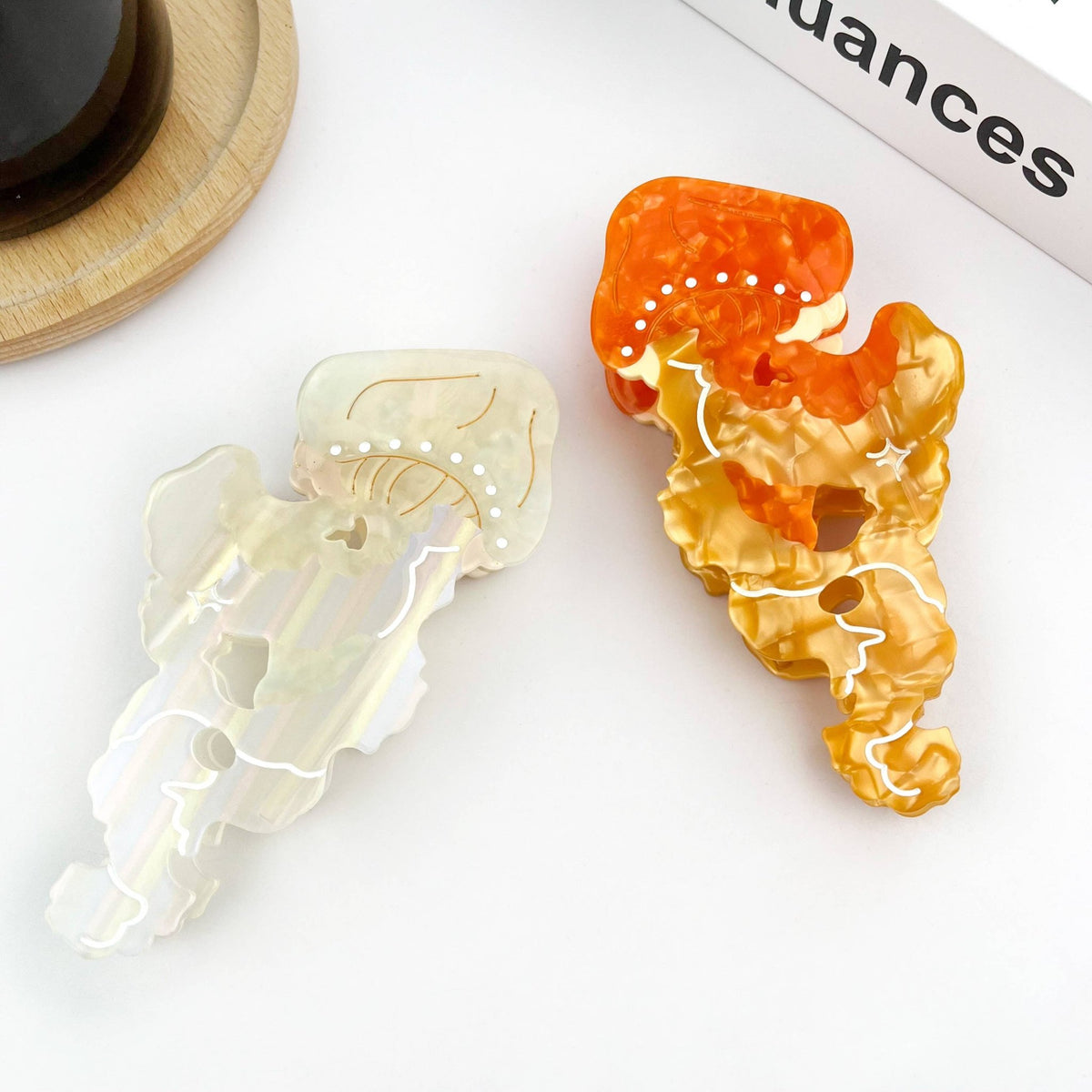 Jellyfish Claw Clip, Acetate Marine Life Series Hair Clip - Abigail Fox Designs Nantucket