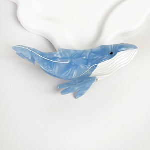 Light Blue Whale Claw Clip,Animal Hair Clip - Abigail Fox Designs Nantucket