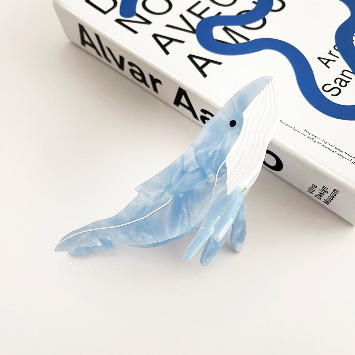 Light Blue Whale Claw Clip,Animal Hair Clip - Abigail Fox Designs Nantucket