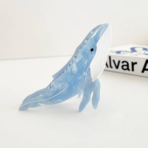 Light Blue Whale Claw Clip,Animal Hair Clip - Abigail Fox Designs Nantucket
