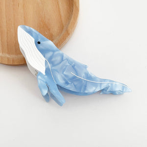 Light Blue Whale Claw Clip,Animal Hair Clip - Abigail Fox Designs Nantucket