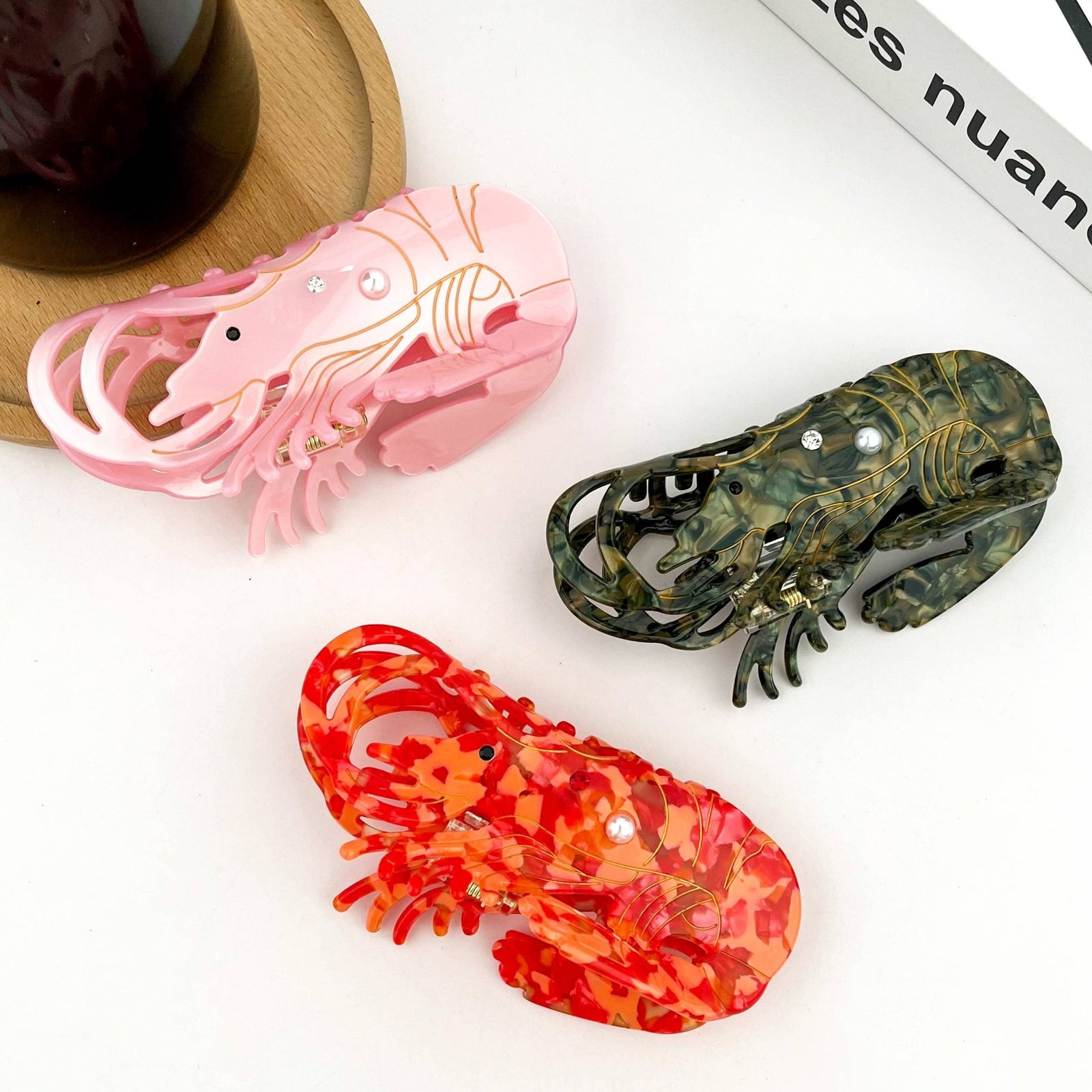 Lobster Claw Clip, Acetate Marine Animal Hair Clip - Abigail Fox Designs Nantucket
