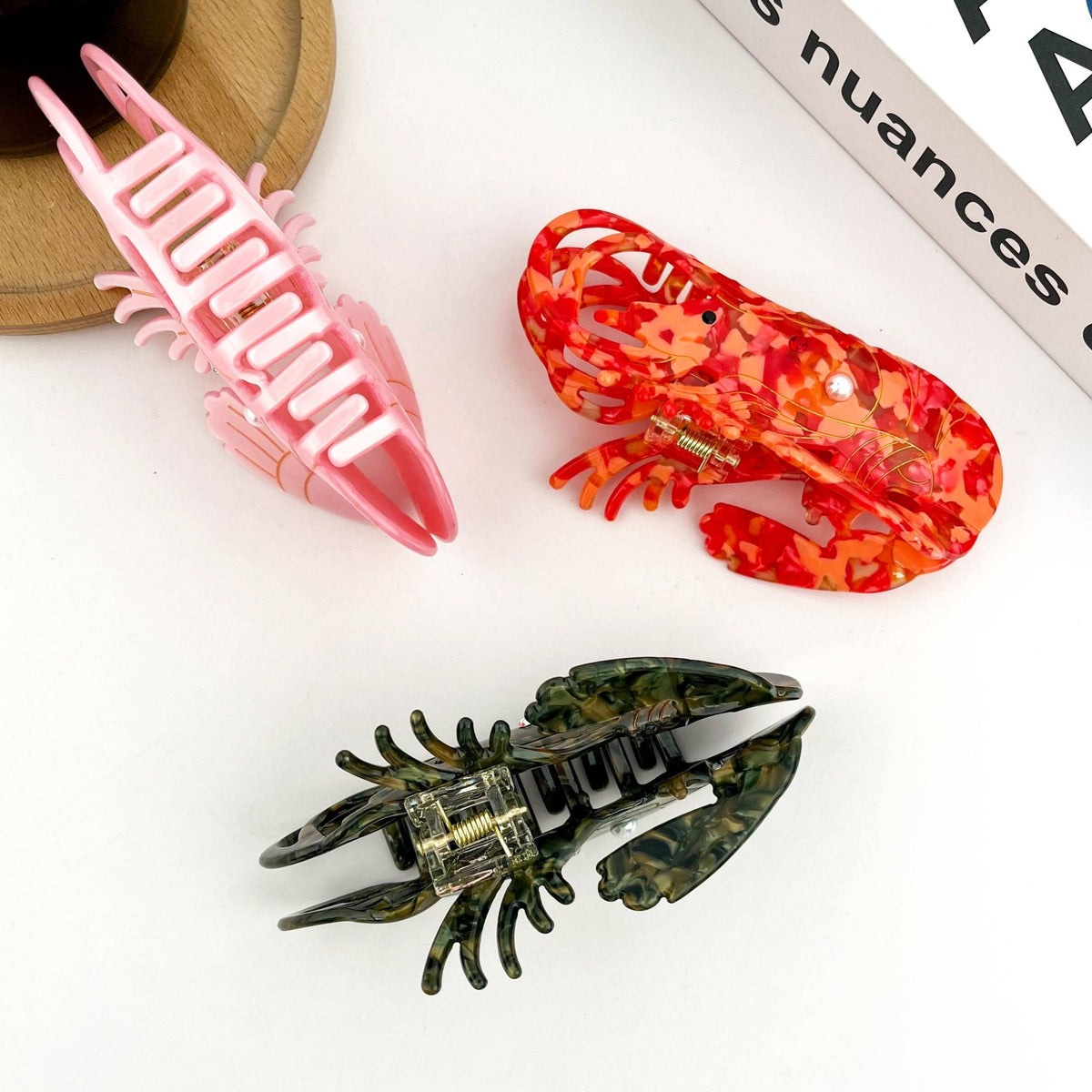 Lobster Claw Clip, Acetate Marine Animal Hair Clip - Abigail Fox Designs Nantucket