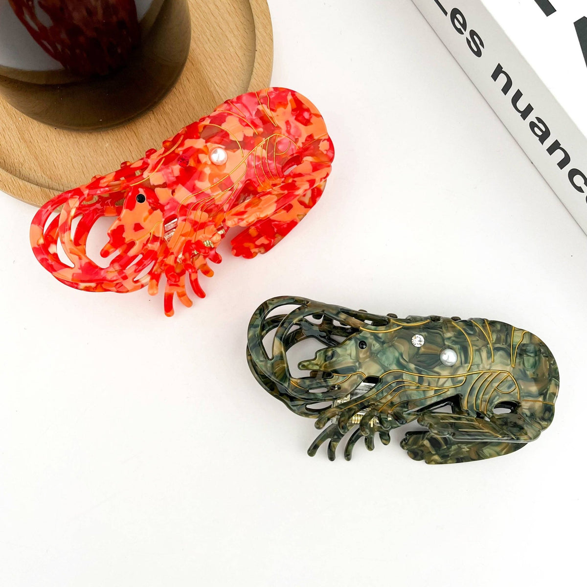 Lobster Claw Clip, Acetate Marine Animal Hair Clip - Abigail Fox Designs Nantucket