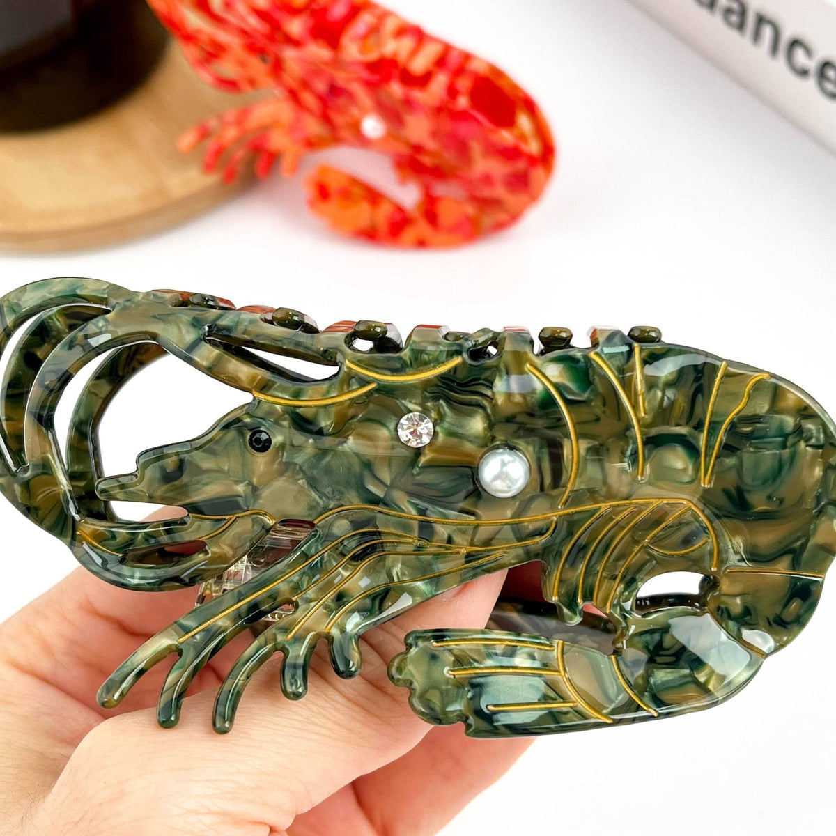 Lobster Claw Clip, Acetate Marine Animal Hair Clip - Abigail Fox Designs Nantucket