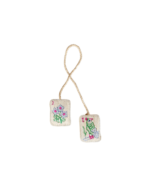 Mahjong Hand-Beaded Bag Charm - Abigail Fox Designs Nantucket