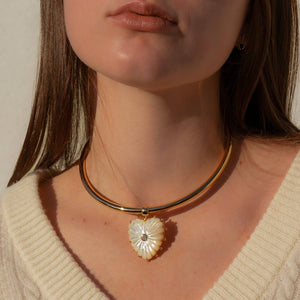 Malene Mother of Pearl Heart Charm - Abigail Fox Designs