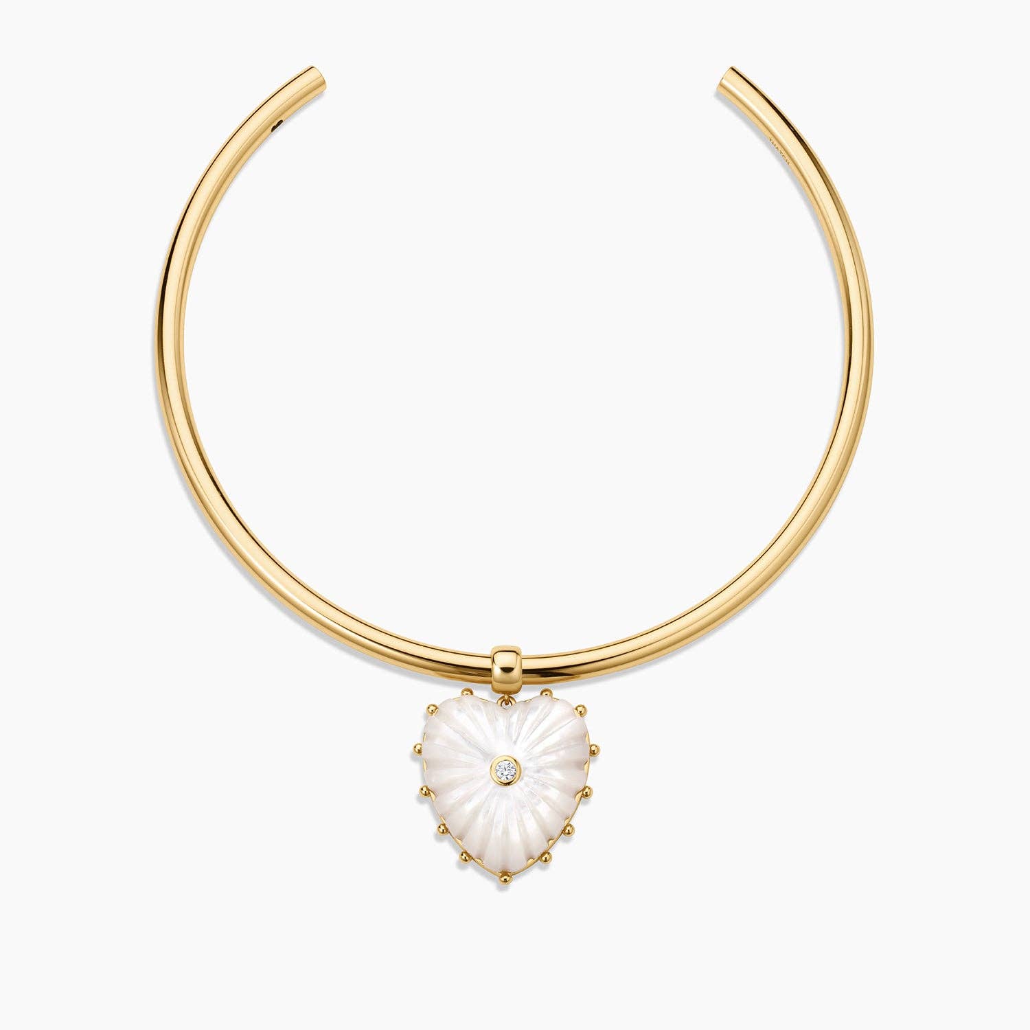 Malene Mother of Pearl Heart Choker Necklace - Abigail Fox Designs