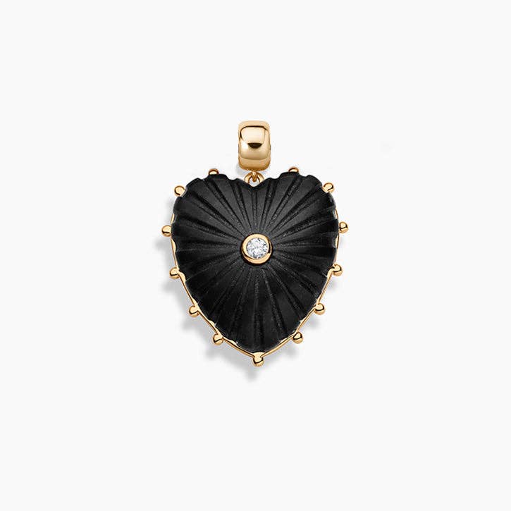 Malene Onyx Heart Charm - Abigail Fox Designs