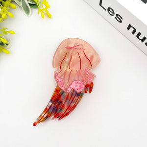 Marine Animal Hair Clip, Jellyfish Squid Claw Clip - Abigail Fox Designs Nantucket
