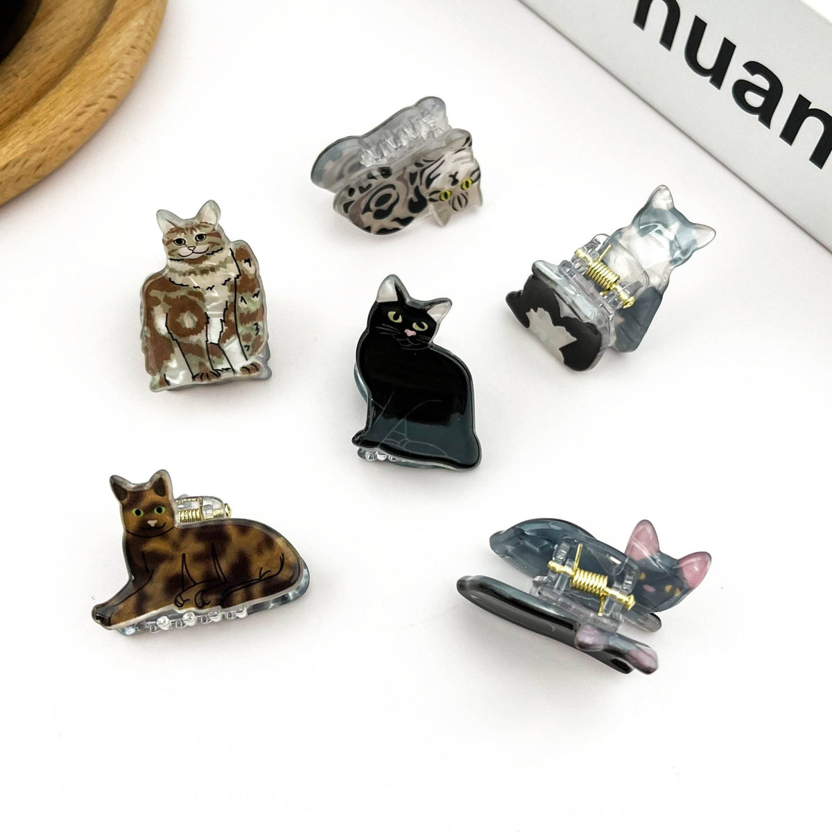 Mini Cat Hair Claw Clip, Animal-shaped Hair Clips - Abigail Fox Designs Nantucket