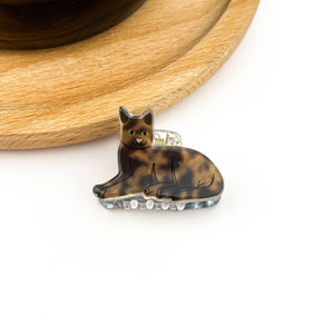 Mini Cat Hair Claw Clip, Animal-shaped Hair Clips - Abigail Fox Designs Nantucket