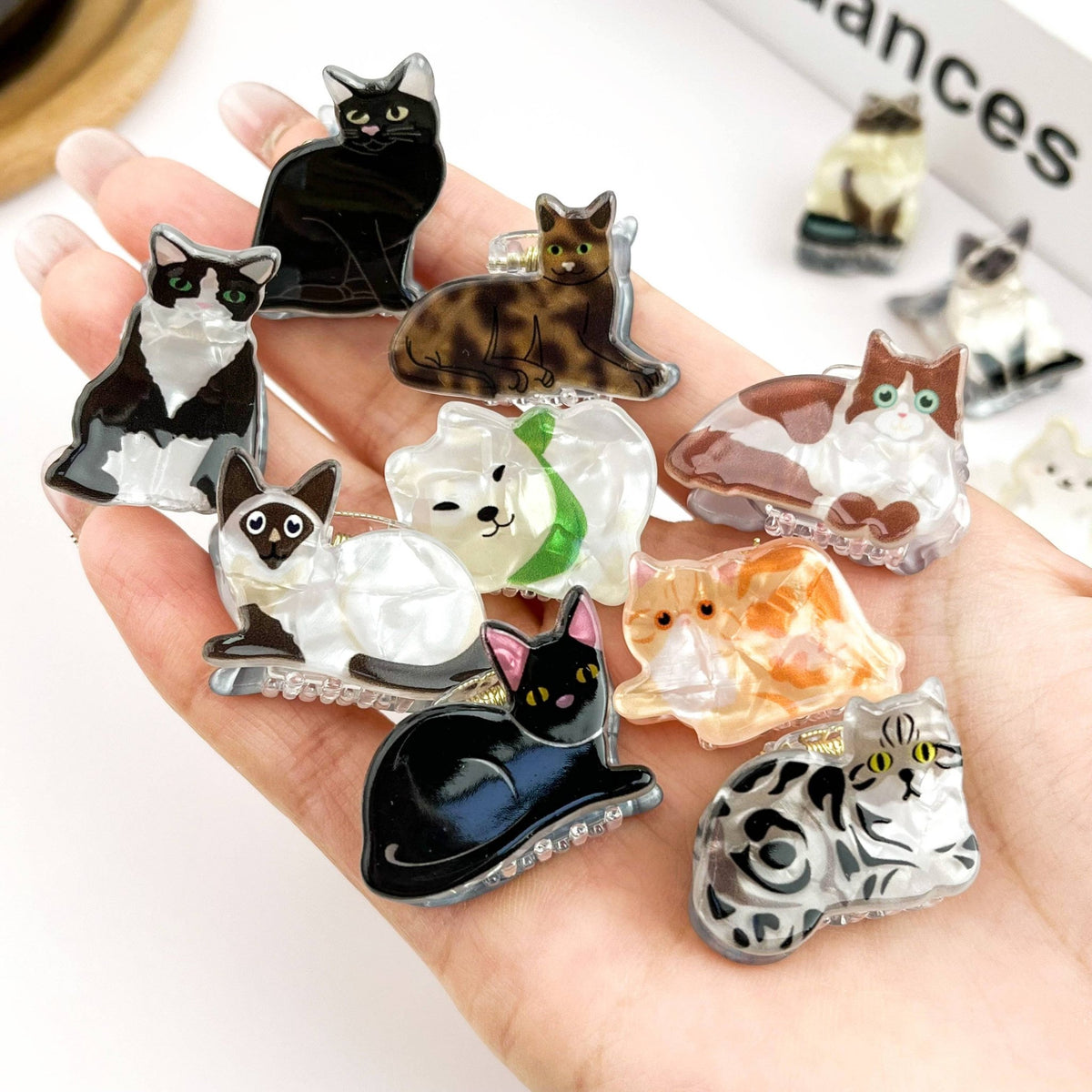 Mini Cat Hair Claw Clip, Animal-shaped Hair Clips - Abigail Fox Designs Nantucket