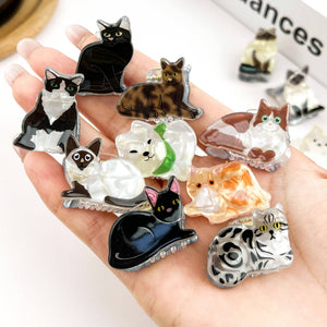Mini Cat Hair Claw Clip, Animal-shaped Hair Clips - Abigail Fox Designs Nantucket