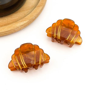 Mini Croissant Hair Claw Clip, Acetate Food-Themed Hair Clip - Abigail Fox Designs Nantucket