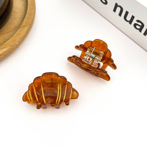 Mini Croissant Hair Claw Clip, Acetate Food-Themed Hair Clip - Abigail Fox Designs Nantucket