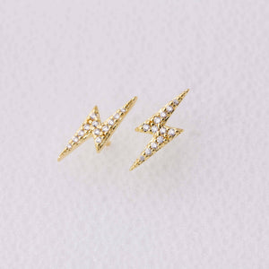 Mini Lightning Bolt Stud Earrings, 18 gold filled, Abigail Fox - Abigail Fox Designs