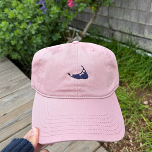 Nantucket Red Baseball Hat with Navy Nantucket Island - Abigail Fox Designs Nantucket