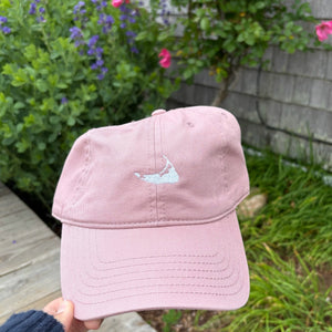 Nantucket Red Hat with White Nantucket Island Embroidery Baseball Hat - Abigail Fox Designs Nantucket
