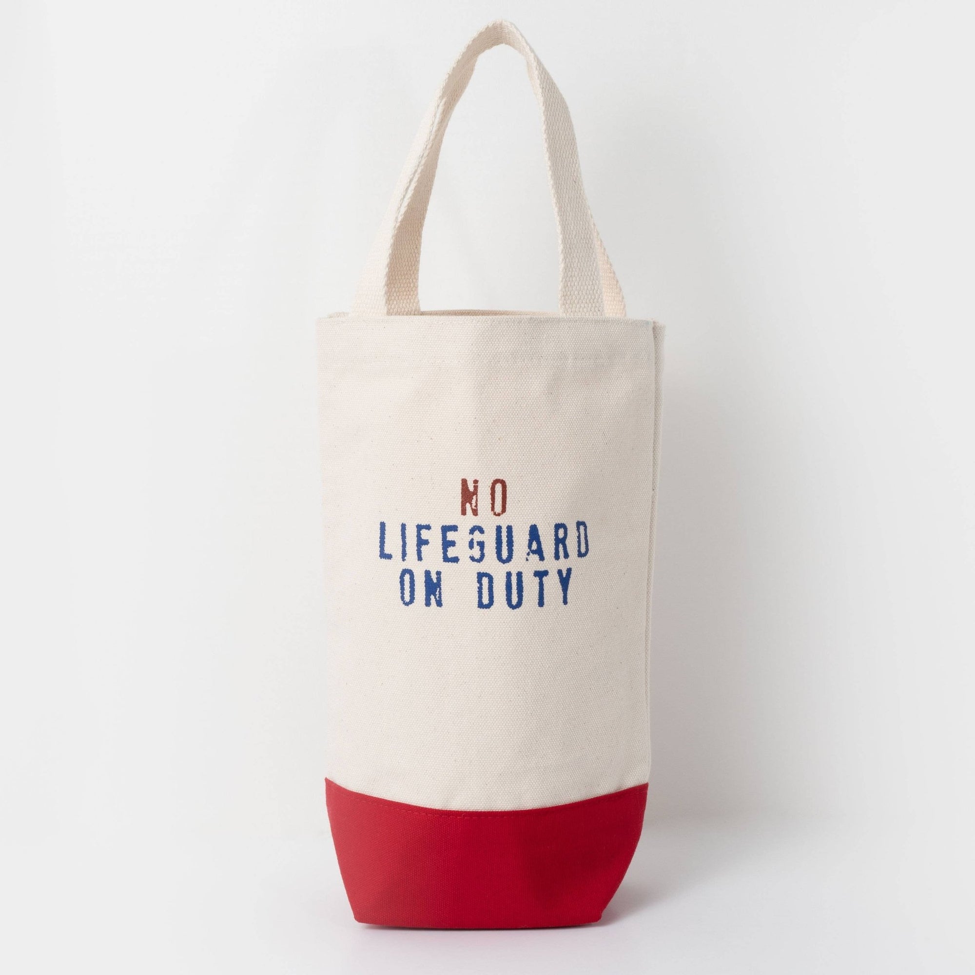 No Lifeguard Wine Tote, Canvas Bag - Abigail Fox Designs