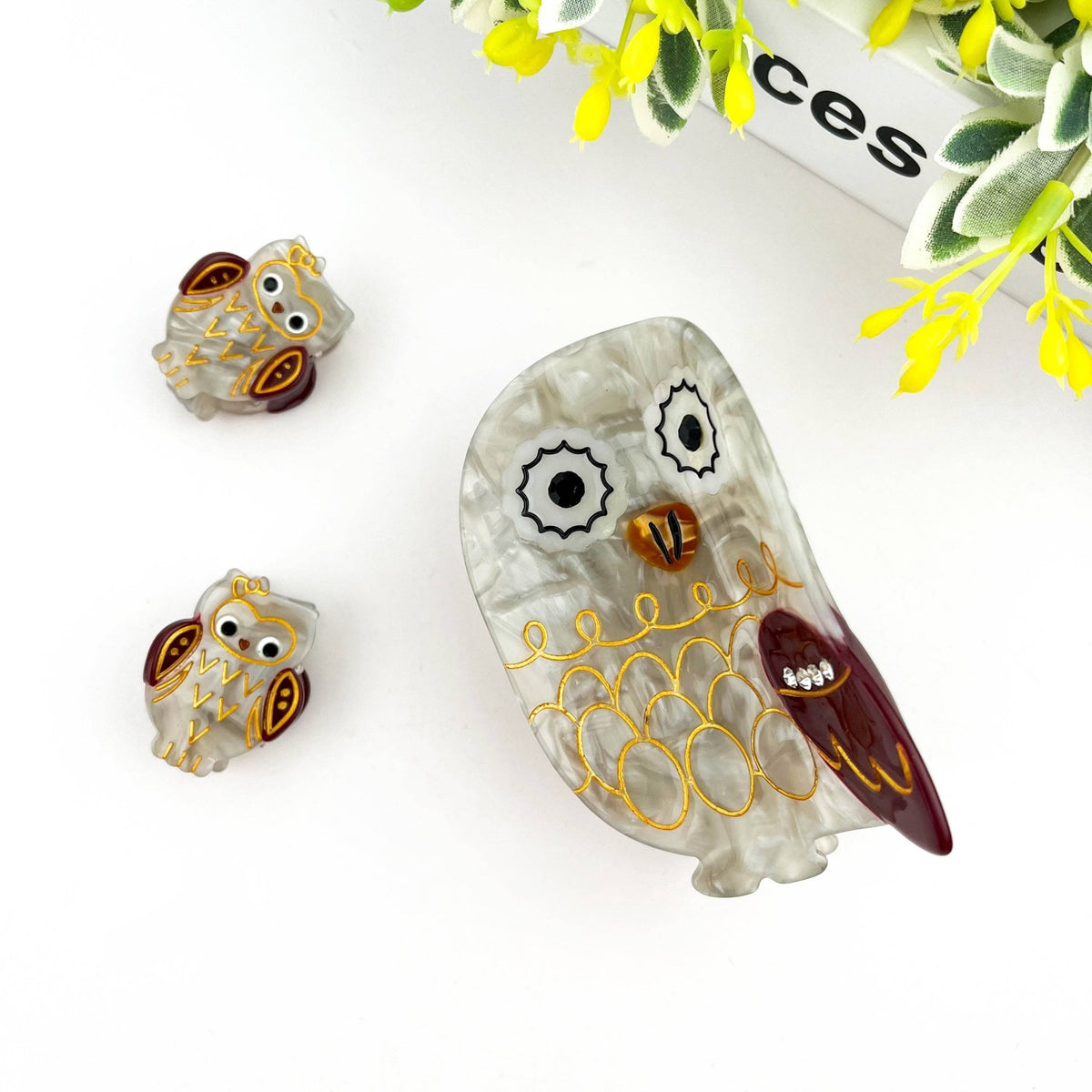 Owl Claw Clip, Large & Mini Hair Clip - Abigail Fox Designs Nantucket