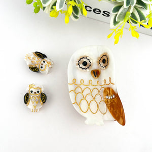 Owl Claw Clip, Large & Mini Hair Clip - Abigail Fox Designs Nantucket