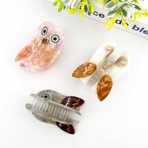 Owl Claw Clip, Large & Mini Hair Clip - Abigail Fox Designs Nantucket