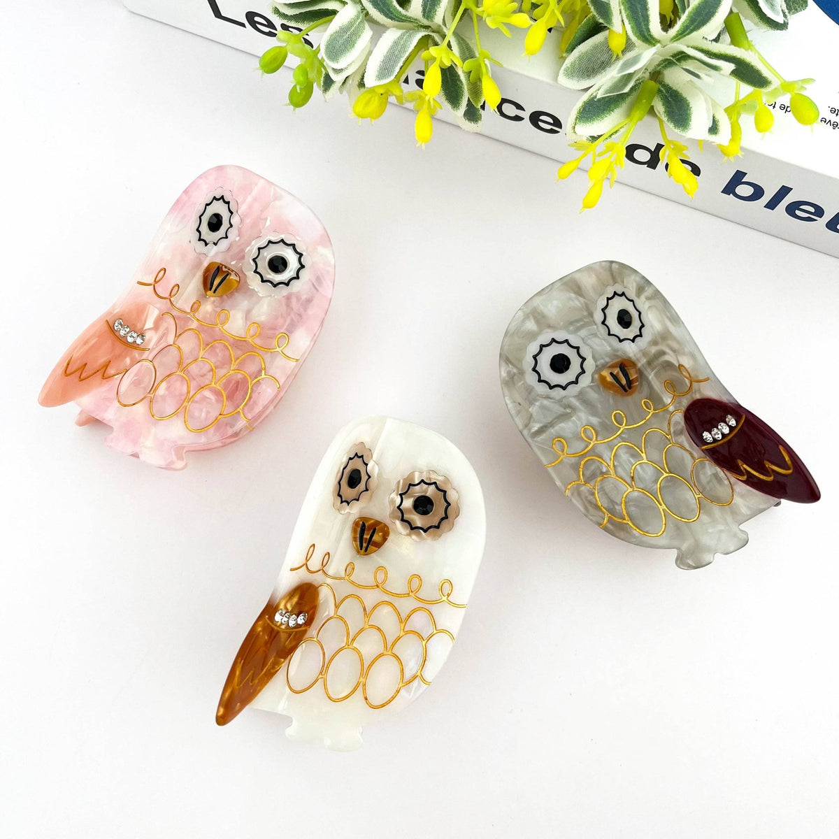 Owl Claw Clip, Large & Mini Hair Clip - Abigail Fox Designs Nantucket