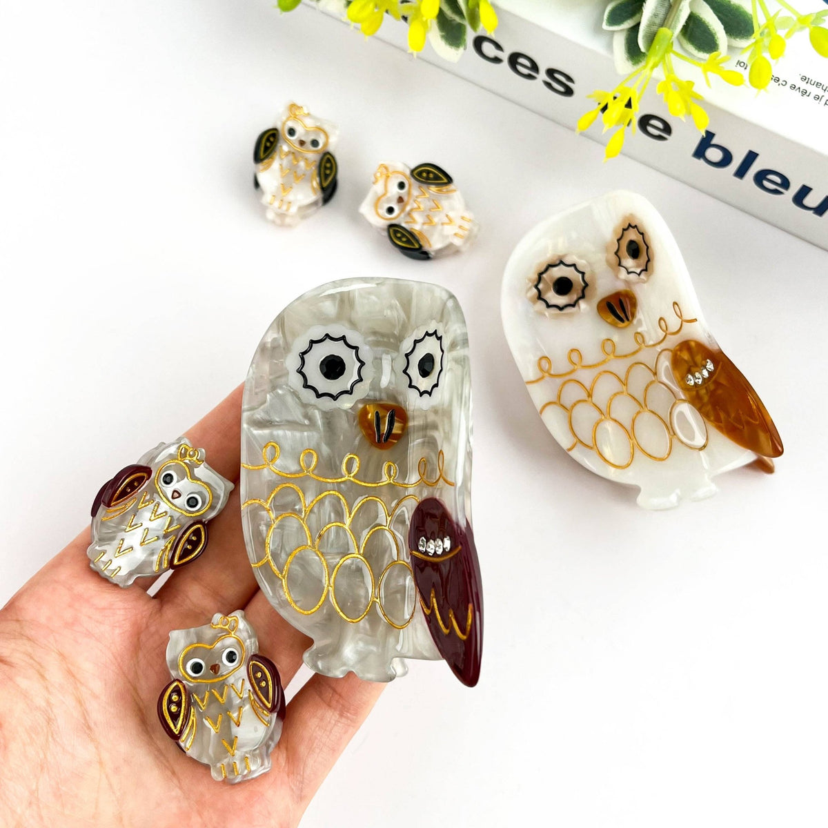 Owl Claw Clip, Large & Mini Hair Clip - Abigail Fox Designs Nantucket