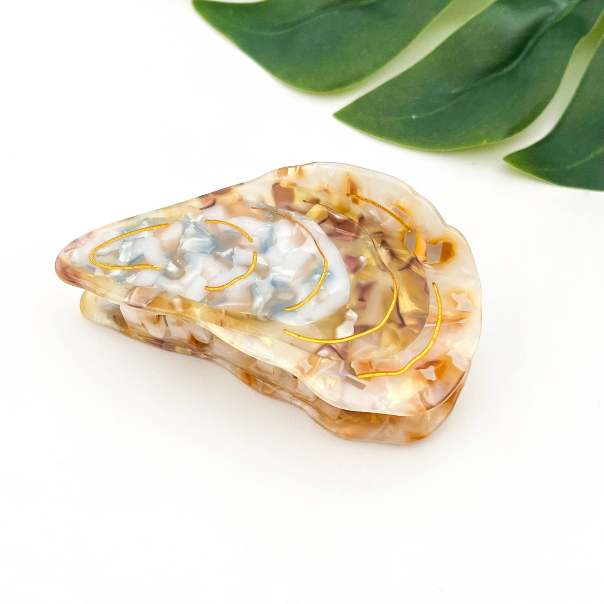 Oyster Shape Hair Claw Clip, Ocean Animal Hair Accessories - Abigail Fox Designs Nantucket