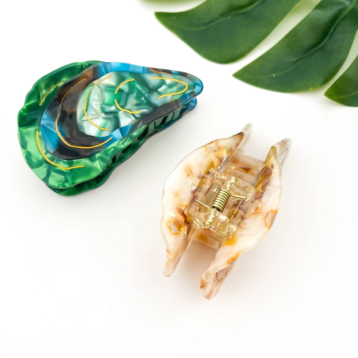 Oyster Shape Hair Claw Clip, Ocean Animal Hair Accessories - Abigail Fox Designs Nantucket