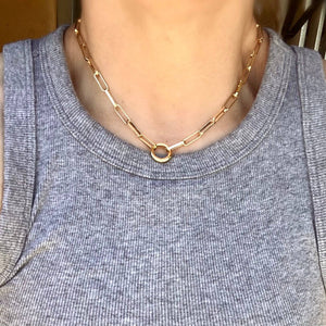 Paperclip Chain Necklace with Carabiner clasp, 18k Gold Filled, Abigail Fox - Abigail Fox Designs