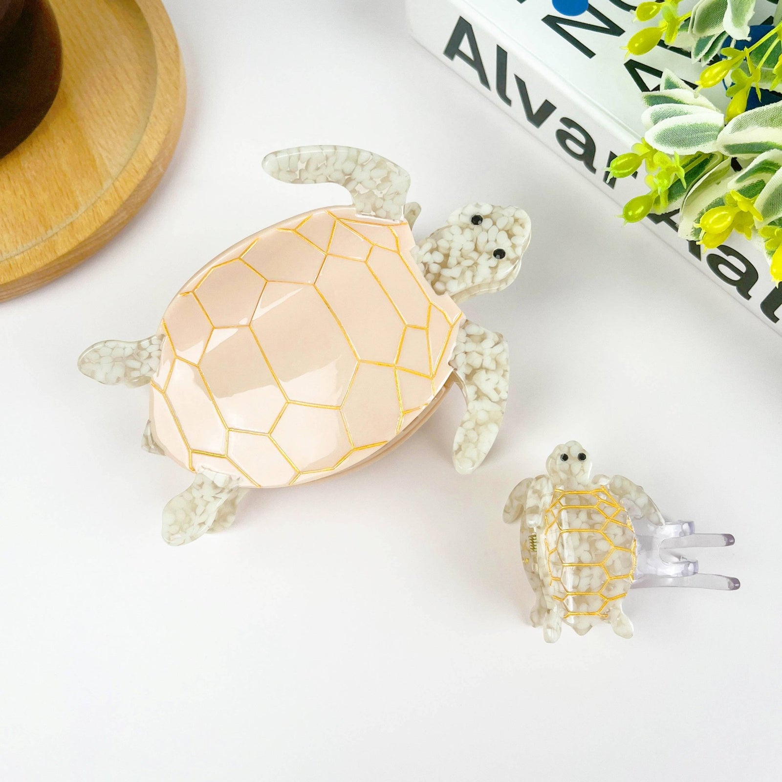 Pink Turtle Claw Clip,Animal Hair Clip - Abigail Fox Designs Nantucket