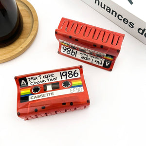 Red Cassette Tape Hair Claw Clip, Retro Hair Accessories - Abigail Fox Designs Nantucket