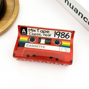 Red Cassette Tape Hair Claw Clip, Retro Hair Accessories - Abigail Fox Designs Nantucket