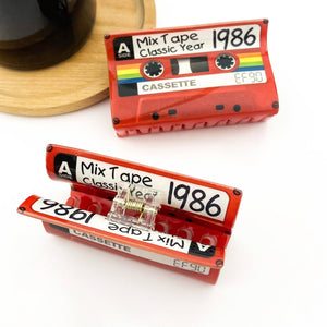 Red Cassette Tape Hair Claw Clip, Retro Hair Accessories - Abigail Fox Designs Nantucket