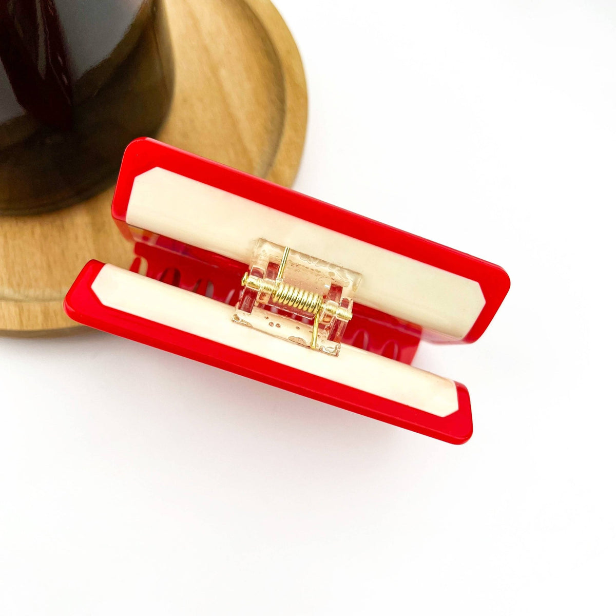 Red Cassette Tape–Inspired Retro Hair Claw Clip - Abigail Fox Designs Nantucket