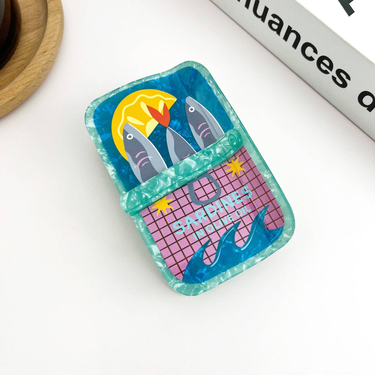 Sardine Can Hair Claw Clip, Creative Fish Tin Hair Clip - Abigail Fox Designs Nantucket