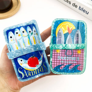 Sardine Can Hair Claw Clip, Creative Fish Tin Hair Clip - Abigail Fox Designs Nantucket
