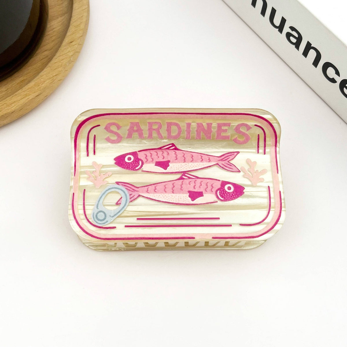 Sardine Can Hair Claw Clip, Creative Fish Tin Hair Clip - Abigail Fox Designs Nantucket