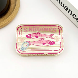 Sardine Can Hair Claw Clip, Creative Fish Tin Hair Clip - Abigail Fox Designs Nantucket