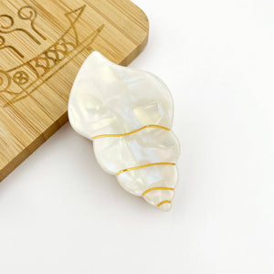 Seashell Claw Clip, Elegant Coastal-Inspired Hair Accessory - Abigail Fox Designs Nantucket